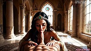 i interact with nefertiti in an ai generated scenario