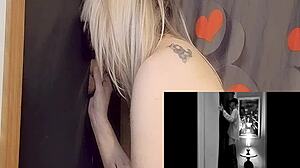 A homemade gloryhole session with deepthroat and cum