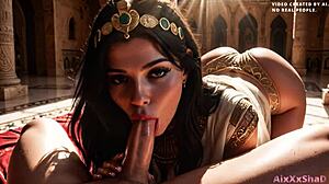 i interact with nefertiti in an ai generated scenario