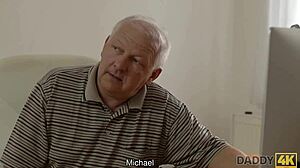 Red-Haired Beauty Succumbs to Handsome Old Man's Irresistible Charms in Daddy4K Encounter