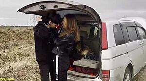 Real Teen Couple Fucks Wild In The Car