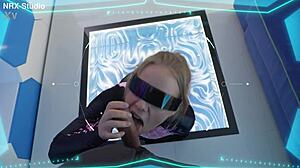 Gymnast Ella Elastic Performs Intense Anal Acrobatics in Space Halloween Costume