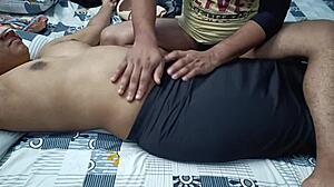 Desi couple's passionate bed sex with kisses