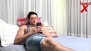 Cute girl performs hard deepthroat in lingerie