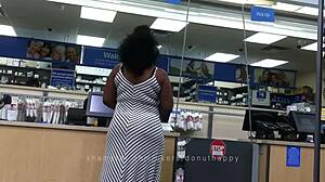 candid stacked black woman shows off basketball booty