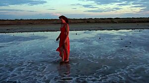 walk on red sunset of elton salt lake