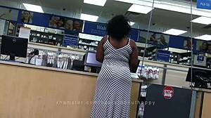 candid stacked black woman shows off basketball booty