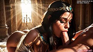 i interact with nefertiti in an ai generated scenario