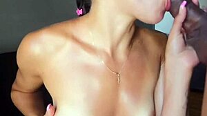 POV Latina teen swallows big black cock cumshot