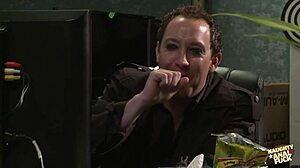 One super sexy slut gets anal fucking bent over the desk in the office