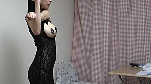 busty japanese girl reveals her hidden nipples