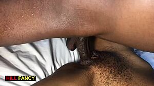 The sexy model receives a creampie on her hairy pussy.