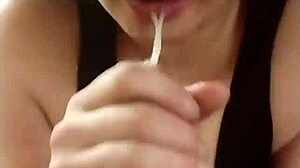 She performs pornstar blowjob on my cock