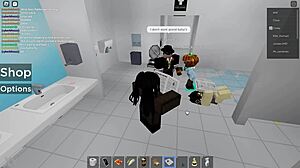 Two People Get Fucked in Roblox and Public Restroom