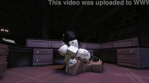 horny slut rushes through roblox game for porn