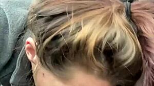 Hooker sucks off all the cum off a customers dick after a blowjob