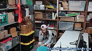 Shoplifter Gets Intense Facial Cumshot In Shop