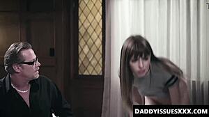 Syren de Mer, my stepmom and stepdad help me relax with gentle touches.