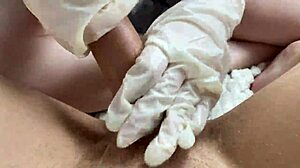 want an awesome ball massage from this russian teen in latex gloves pov?