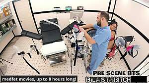 wow, step sisters get their shaved pussies blasted with cum backstage in latex gloves