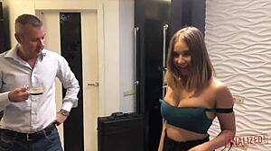 Hot Brunette Babe Amalia Gets Her Ass Fucked Hard And Covered In Cum