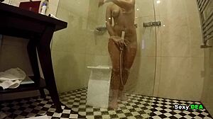 Check out Goddess Sexydeas in the shower after her encounter.