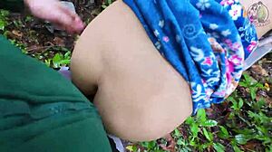 Hey, that Thai girl in the forest stopped for a quick fuck before mushroom picking, moaning loudly!