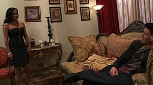 Claudia Valentine enjoys a passionate moment with her partner.