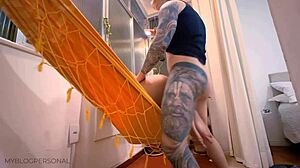 Latina couple fucks hard on in-laws' hammock!