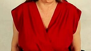 Busty giantess granny dominates tiny step-grandson.