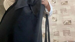 Syrian milf in panties caresses pussy