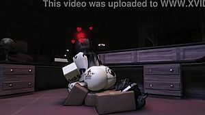 horny slut rushes through roblox game for porn