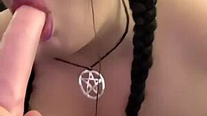 kandy kane the bbw housewife deepthroats and gets homemade blowjob.