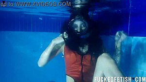 Helen star in sexy swimwear at night by the pool