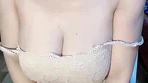 glassed vietnamese girl masturbates