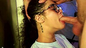 Watch this thick Latina get her throat fucked hard against the wall, esophagus wrecked in POV blowjob with twerking.