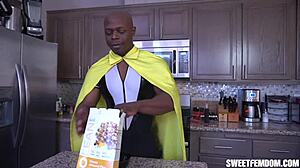 super hero engages in kitchen drama at sweetfemdom