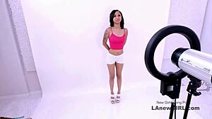 Tiny brunette model gets fucked in modeling audition!