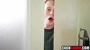 Step mom charlotte rayn fucks step son's friend while cuckold hubby watches