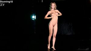 Beautiful Blonde Teen Playing Naked In The Water