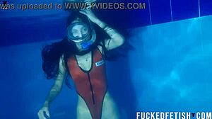 Helen star in sexy swimwear at night by the pool