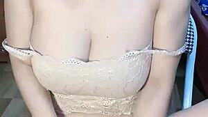 glassed vietnamese girl masturbates