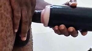 my girlfriend wasnt around so i helped myself with huge monster cock toys