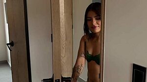 Hot Girl In Green Lingerie Gets Fucked In Her Ass And Vagina - Michy Perez