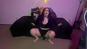 Thick Goth Pawg Pounds Rides Bbc Dildo