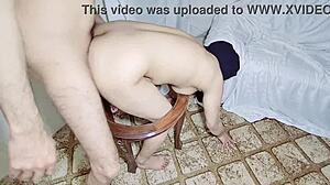 put step sister on table for doggystyle