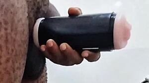 my girlfriend wasnt around so i helped myself with huge monster cock toys