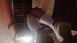 Professor sneaks upskirt peeks at his curvy plumbing and electricity students' asses! 😏