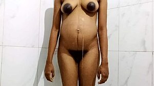 Pregnant Cute Girl Bathing And Needing Big Cock For Her Pussy.