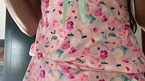 I saw this innocent girl in pajamas through a spy camera